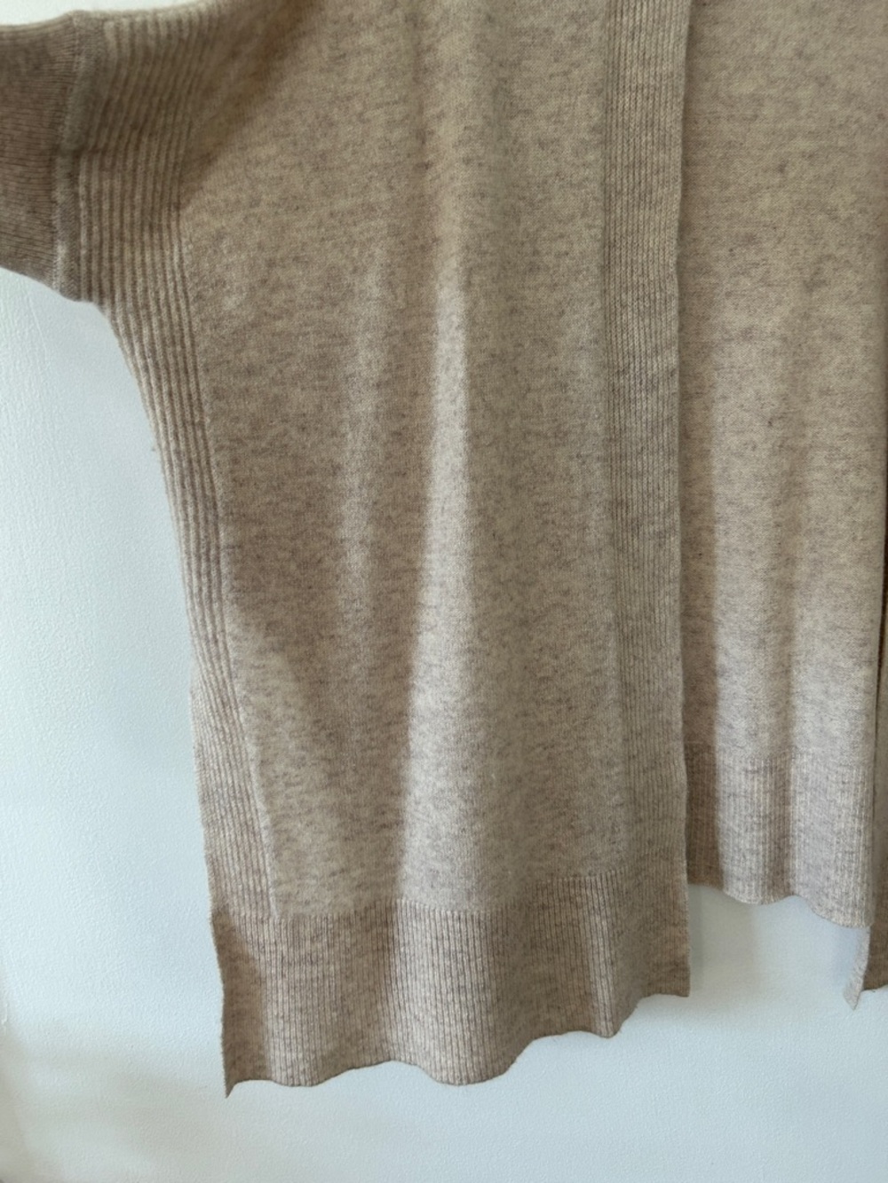 Pure Collection Cashmere Sweater Women's Medium Open Front Luxury Beige Cardigan - Picture 15 of 16